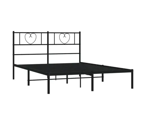 Gultas Rāmis Ar Galvgali, Melns Metāls, 120X200 Cm Vidaxl