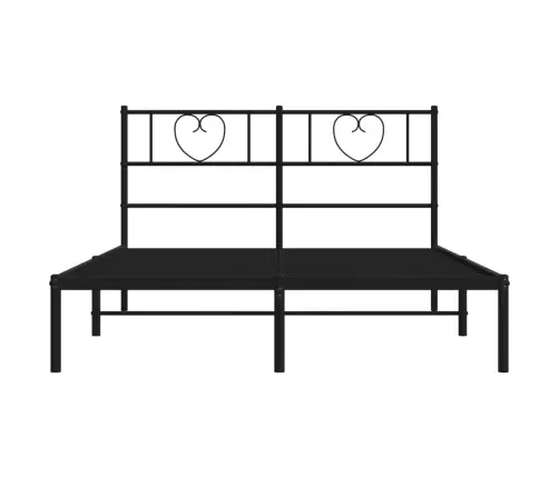 Metalinis Lovos Rėmas Su Galvūgaliu, Juodos Spalvos, 140X200Cm