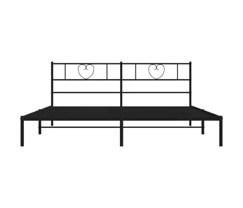 Gultas Rāmis Ar Galvgali, Melns Metāls, 193X203 Cm Vidaxl