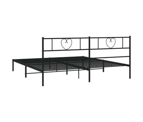 Gultas Rāmis Ar Galvgali, Melns Metāls, 193X203 Cm Vidaxl