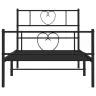 Gultas Rāmis Ar Galvgali Un Kājgali, Melns Metāls, 80X200 Cm Vidaxl