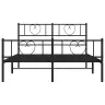 Gultas Rāmis Ar Galvgali Un Kājgali, Melns Metāls, 120X200 Cm Vidaxl