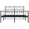 Metāla Gultas Rāmis Bez Matrača, Ar Kājgali, Melns, 160X200 Cm Vidaxl
