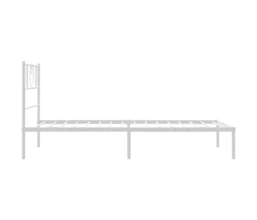 Metallist Voodiraam Peatsiga, Valge, 90 X 190 Cm