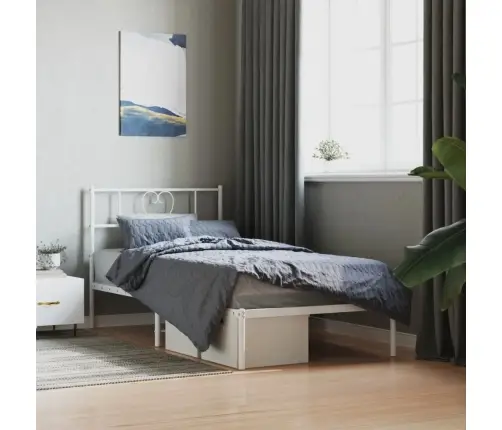 Metalinis Lovos Rėmas Su Galvūgaliu, Baltos Spalvos, 107X203Cm Metalinis Lovos Rėmas Su Galvūgaliu, Baltos Spalvos, 107X203Cm