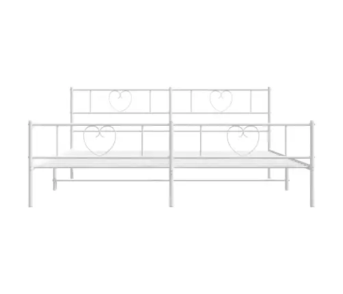 Gultas Rāmis Ar Galvgali Un Kājgali, Balts Metāls, 183X213 Cm Vidaxl