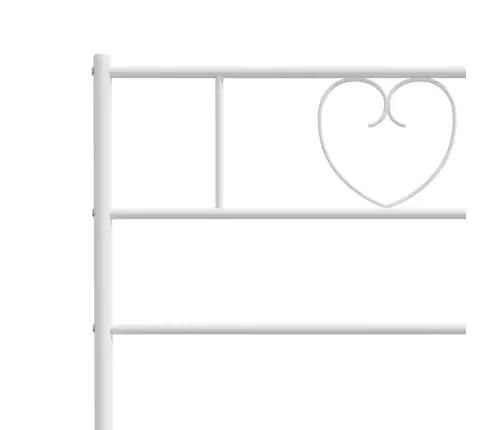 Metallist Voodiraam Peatsi Ja Jalutsiga, Valge, 200 X 200 Cm