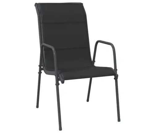 7-Osaline Aia Söögimööbli Komplekt, Must, Teras Ja Tekstileen