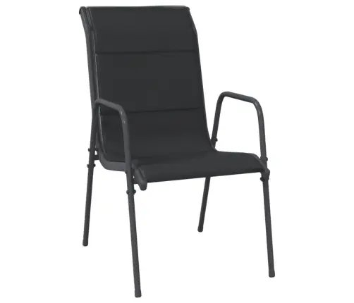 5-Daļīgs Dārza Mēbeļu Komplekts, Tekstilēns Un Tērauds, Melns Vidaxl