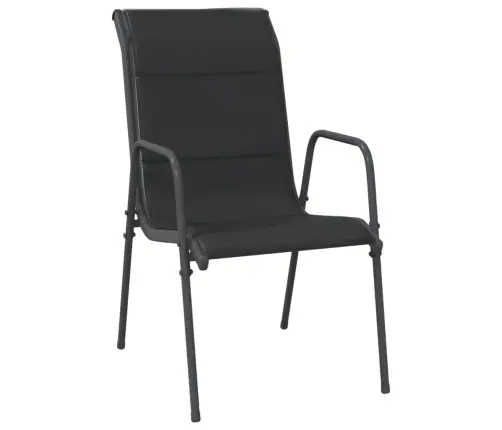 9-Daļīgs Dārza Mēbeļu Komplekts, Tekstilēns Un Tērauds, Melns Vidaxl