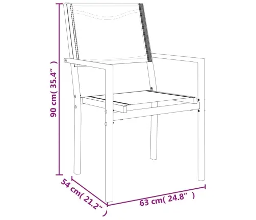 3-Daļīgs Dārza Mēbeļu Komplekts, Tekstilēns Un Tērauds, Melns Vidaxl