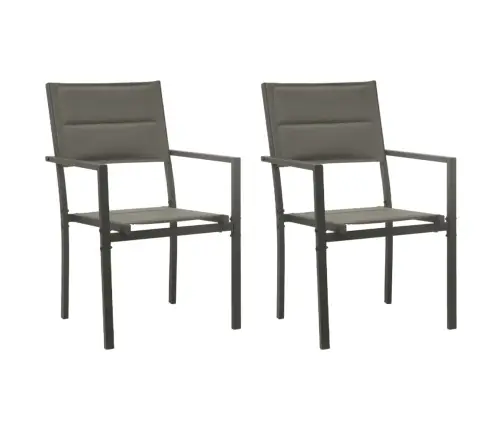 3-Daļīgs Dārza Mēbeļu Komplekts, Tekstilēns Un Tērauds, Melns Vidaxl