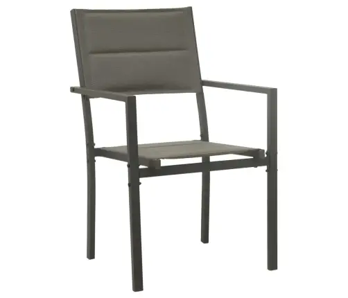 3-Daļīgs Dārza Mēbeļu Komplekts, Tekstilēns Un Tērauds, Melns Vidaxl