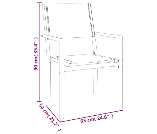 3-Daļīgs Dārza Mēbeļu Komplekts, Tekstilēns Un Tērauds, Melns Vidaxl