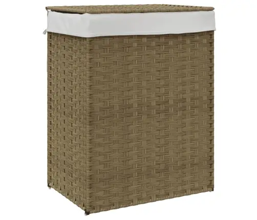 Veļas Grozs Ar Vāku, 46X33X60 Cm, Mākslīgā Rotangpalma Vidaxl