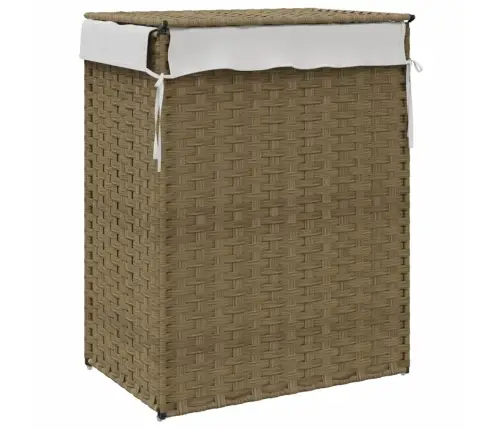 Veļas Grozs Ar Vāku, 46X33X60 Cm, Mākslīgā Rotangpalma Vidaxl