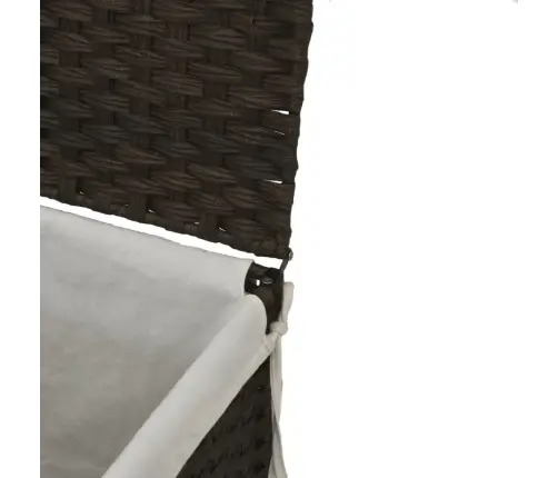 Veļas Grozs Ar Vāku, Tumši Brūns, 46X33X60 Cm, Pe Rotangpalma Vidaxl