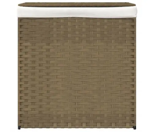 Veļas Grozs, 2 Nodalījumi, 53X35X57 Cm, Mākslīgā Rotangpalma Vidaxl