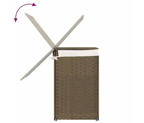 Veļas Grozs, 2 Nodalījumi, 53X35X57 Cm, Mākslīgā Rotangpalma Vidaxl