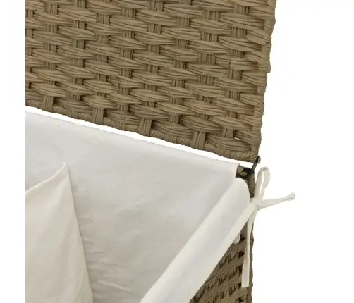 Veļas Grozs, 2 Nodalījumi, 53X35X57 Cm, Mākslīgā Rotangpalma Vidaxl