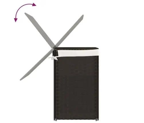 Veļas Grozs, 2 Nodalījumi, 53X35X57 Cm, Tumši Brūna Pe Vidaxl