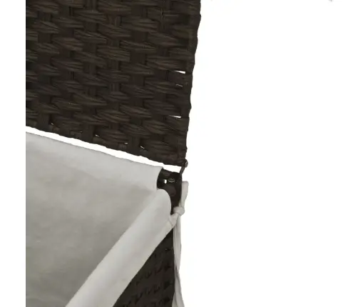 Veļas Grozs, 2 Nodalījumi, 53X35X57 Cm, Tumši Brūna Pe Vidaxl