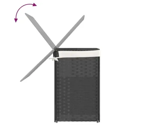 Skalbinių Krepšys Su 2 Skyriais, Pilkas, 53X35X57 Cm