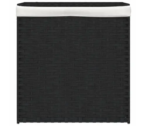 2 Sektsiooniga Pesukorv, Must, 53 X 35 X 57 cm Polürotang
