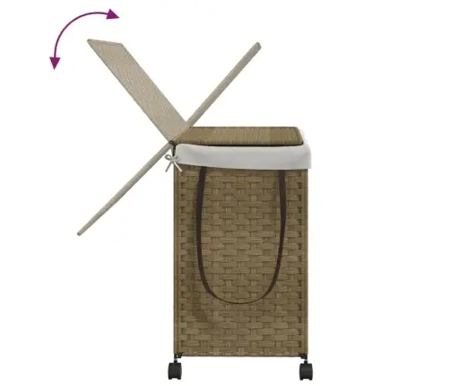 Ratastega Pesukorv, 60 X 35 X 60,5 cm Rotang