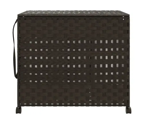 Veļas Grozs Ar Riteņiem, Tumši Brūns, 66X35X60 Cm, Rotangpalma Vidaxl