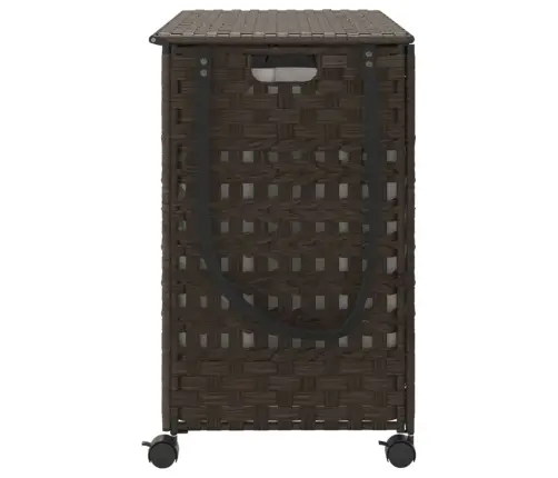 Veļas Grozs Ar Riteņiem, Tumši Brūns, 66X35X60 Cm, Rotangpalma Vidaxl