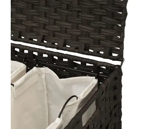 Veļas Grozs Ar Riteņiem, Tumši Brūns, 66X35X60 Cm, Rotangpalma Vidaxl