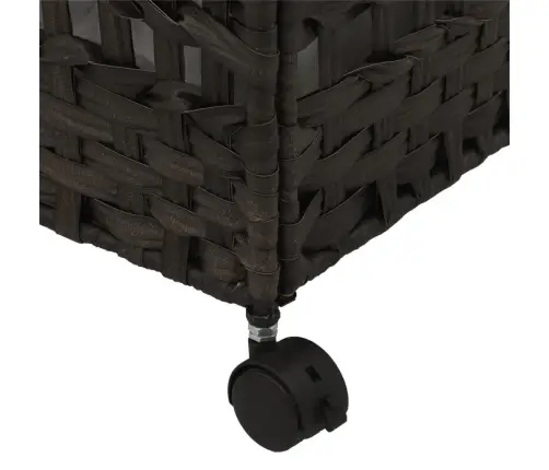 Veļas Grozs Ar Riteņiem, Tumši Brūns, 66X35X60 Cm, Rotangpalma Vidaxl