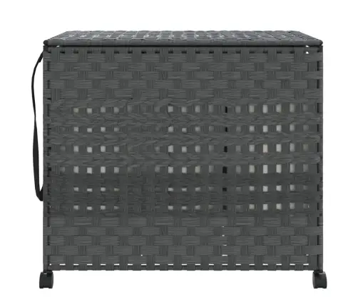 Veļas Grozs Ar Riteņiem, Pelēks, 66X35X60 Cm, Rotangpalma Vidaxl