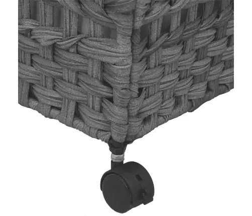 Veļas Grozs Ar Riteņiem, Pelēks, 66X35X60 Cm, Rotangpalma Vidaxl