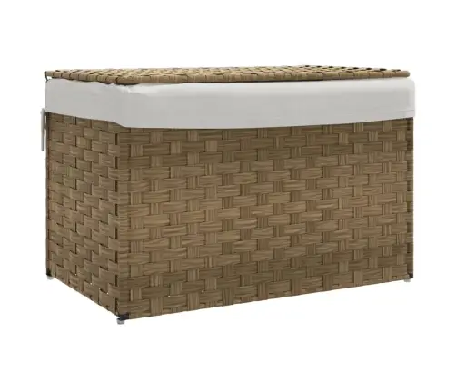 Veļas Grozs Ar Vāku, 55,5X35X34 Cm, Mākslīgā Rotangpalma Vidaxl