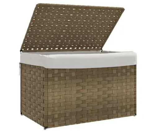 Veļas Grozs Ar Vāku, 55,5X35X34 Cm, Mākslīgā Rotangpalma Vidaxl