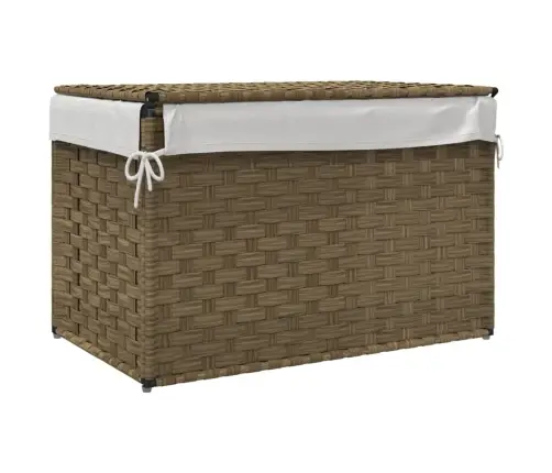 Veļas Grozs Ar Vāku, 55,5X35X34 Cm, Mākslīgā Rotangpalma Vidaxl