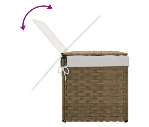 Veļas Grozs Ar Vāku, 55,5X35X34 Cm, Mākslīgā Rotangpalma Vidaxl