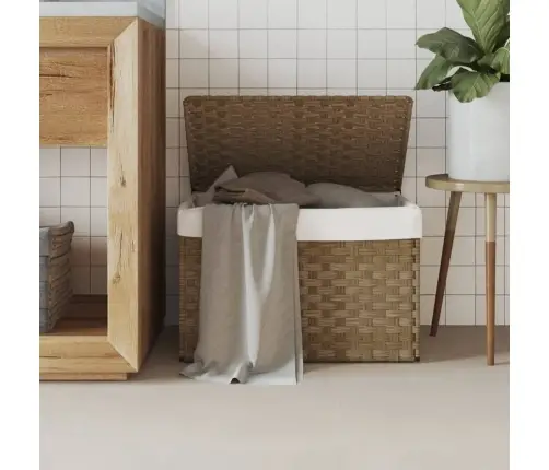 Veļas Grozs Ar Vāku, 55,5X35X34 Cm, Mākslīgā Rotangpalma Vidaxl