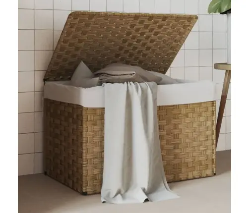 Veļas Grozs Ar Vāku, 55,5X35X34 Cm, Mākslīgā Rotangpalma Vidaxl