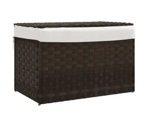 Skalbinių Krepšys Su Dangčiu, Rudas, 55,5X35X34cm Poliratanas