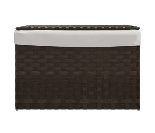 Skalbinių Krepšys Su Dangčiu, Rudas, 55,5X35X34cm Poliratanas