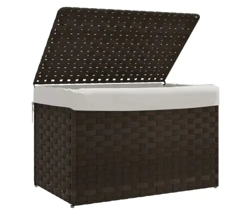 Skalbinių Krepšys Su Dangčiu, Rudas, 55,5X35X34cm Poliratanas