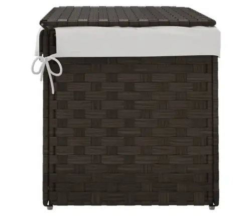 Skalbinių Krepšys Su Dangčiu, Rudas, 55,5X35X34cm Poliratanas