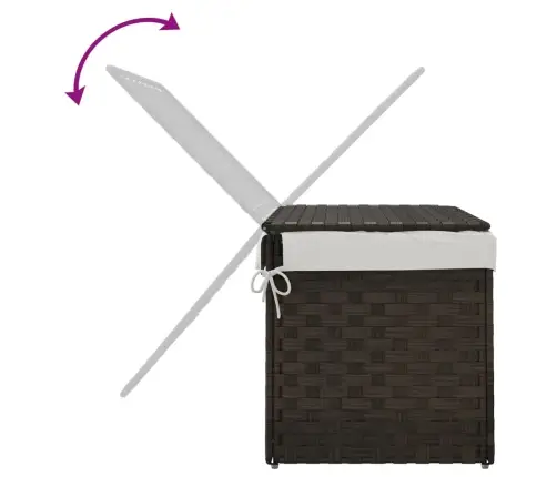 Skalbinių Krepšys Su Dangčiu, Rudas, 55,5X35X34cm Poliratanas