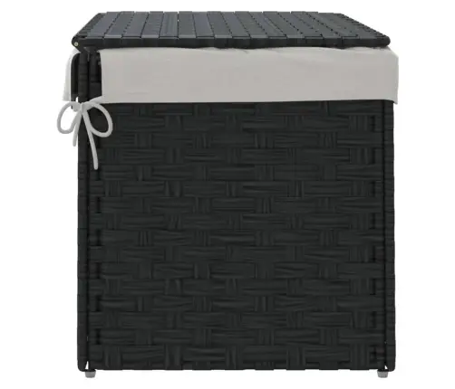 Skalbinių Krepšys Su Dangčiu, Juodas, 55,5X35X34cm Poliratanas
