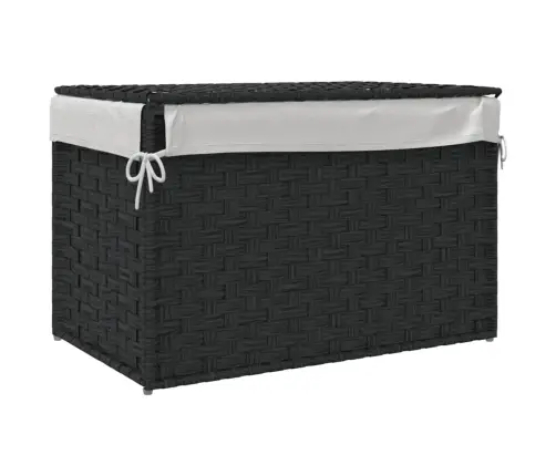 Skalbinių Krepšys Su Dangčiu, Juodas, 55,5X35X34cm Poliratanas