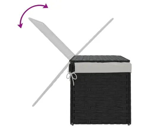 Skalbinių Krepšys Su Dangčiu, Juodas, 55,5X35X34cm Poliratanas