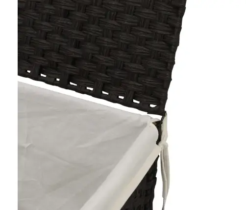 Skalbinių Krepšys Su Dangčiu, Juodas, 55,5X35X34cm Poliratanas